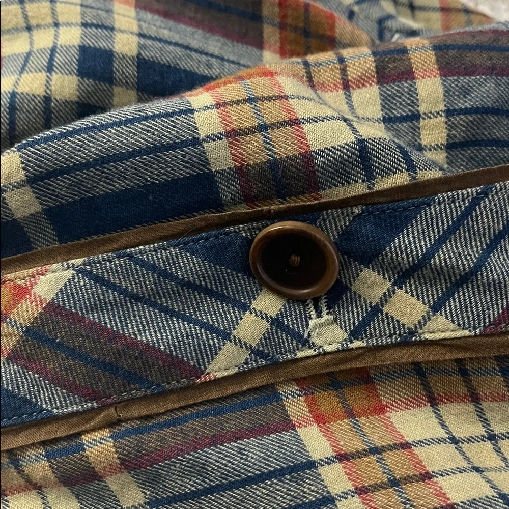 Ralph Lauren Double RL Blue Plaid Midi Skirt with Brown and Cream - Picture 6 of 6